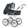 HESBA Condor Coupe Kinderwagen Außen 546 Innen 180 Teilleder - Räder Schwarz 30 Cm, Griff Hellbra