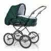 HESBA Condor Light Kinderwagen Außen 640 Innen 117 Black Edition - Räder Schwarz 30 Cm, Ledergriff Braun