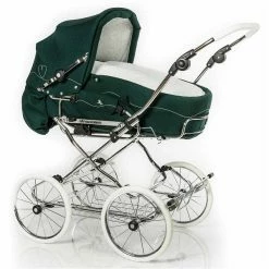 HESBA Corrado Kinderwagen Außen 603 Innen 173 Räder Weiß 30 Cm, Ledergriff Weiß