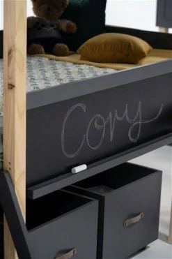 Nature Kid Cory Hausbett Anthrazit Mit Rutsche Liegefläche 90 X 200 -Kinderwagen cory kinderzimmer bett 001