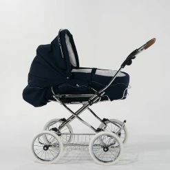 HESBA Condor Coupe Kinderwagen Außen 503 Innen 173 Räder Weiß 25 Cm, Ledergriff Hellbraun -Kinderwagen cro9320
