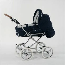 HESBA Condor Coupe Kinderwagen Außen 503 Innen 173 Räder Weiß 25 Cm, Ledergriff Hellbraun -Kinderwagen cro9326