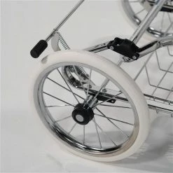 HESBA Condor Coupe Kinderwagen Außen 503 Innen 173 Räder Weiß 25 Cm, Ledergriff Hellbraun -Kinderwagen cro9419