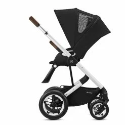 CYBEX Talos S LUX Sportwagen Deep Black Gestell In Silver -Kinderwagen cyb 20 talosslux int dpbl slv y270 rwf xlcanopy
