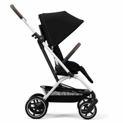 CYBEX Eezy S Twist+2 Buggy Moon Black Gestell Silver | Mit All-Terrain Rädern -Kinderwagen cyb 22 int y270 eezystwist 2 slv moob