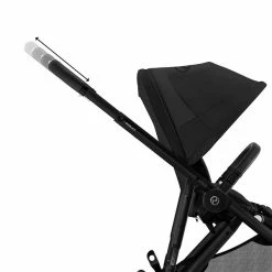 CYBEX Gazelle S Kinderwagen Moon Black + Cloud T I-Size + Zubehör Bundle -Kinderwagen cyb 22 int y270 gazelles blk moob adjustable handlebar 1