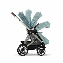 CYBEX Talos S LUX Sportwagen Sky Blue Gestell In Taupe -Kinderwagen cyb 22 int y270 talosslux tpe skbl folding steps