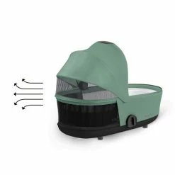 CYBEX MIOS LUX Babywanne Leaf Green New Generation -Kinderwagen cyb 23 int y225 mios cot legr airventilation print medium