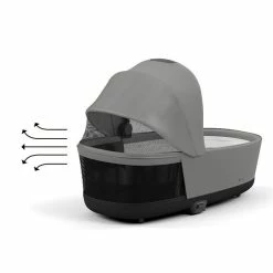 CYBEX PRIAM Kinderwagen Mirage Grey Bundle New Generation Inkl. 7 Zubehörartikel -Kinderwagen cyb 23 int y225 priam cot migr airventilation print medium