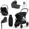 CYBEX Gazelle S Kinderwagen Moon Black + Cloud T I-Size + Zubehör Bundle