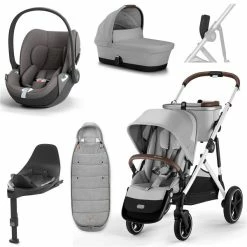 CYBEX Gazelle S Kinderwagen Lava Grey + Cloud T I-Size + Zubehör Bundle