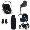 CYBEX Talos S LUX Kinderwagen Bundle Ocean Blue Gestell In Silver
