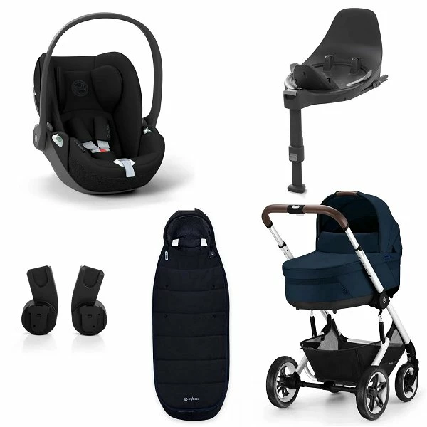 CYBEX Talos S LUX Kinderwagen Bundle Ocean Blue Gestell In Silver 1 CYBEX Talos S LUX Kinderwagen Bundle Ocean Blue Gestell In Silver