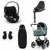 CYBEX Talos S LUX Kinderwagen Bundle Sky Blue Gestell In Taupe
