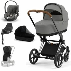CYBEX PRIAM Kinderwagen Mirage Grey Bundle New Generation Inkl. 7 Zubehörartikel
