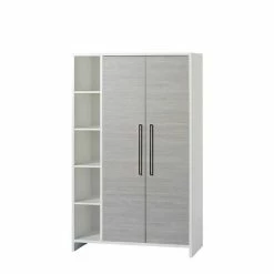 Schardt Eco Silber Kleiderschrank 2 Türen+Regal Weiß/Pinie Silber