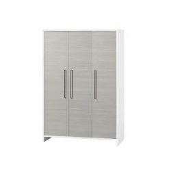 Schardt Eco Silber Kleiderschrank 3 Türen Weiß/Pinie Silber