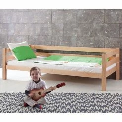 Relita ELIYAS Spielbett Buche Massiv Natur Mit Rutschenturm - Zum Einzelbett Umbaubar -Kinderwagen eliyas natur einzel gr 1