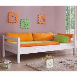 Relita ELIYAS Spielbett Buche Massiv Weiß Mit Rutsche - Zum Einzelbett Umbaubar -Kinderwagen eliyas weiss einzel gr 1