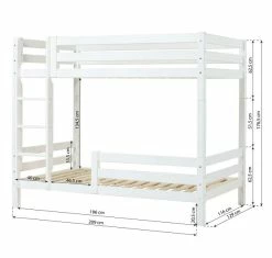 Hoppekids Hoch Etagenbett ECO Luxury 120x200 Cm Mit Gerader Leiter Und Absturzsicherung -Kinderwagen etb 120 as masse