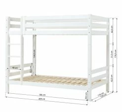 Hoppekids Hoch Etagenbett ECO Luxury 120x200 Cm Mit Gerader Leiter -Kinderwagen etb 120 masse