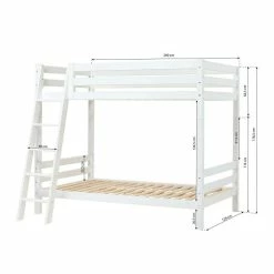 Hoppekids Hoch Etagenbett ECO Luxury 120x200 Cm Mit Schräger Leiter -Kinderwagen etb 120 schraeg masse
