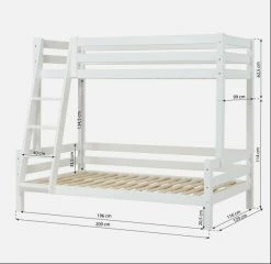 Hoppekids Familien-Etagenbett ECO Luxury 120x200 Cm / 90x200 Cm -Kinderwagen etb family masse