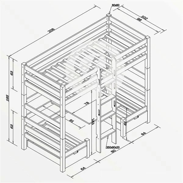 Relita FINLEY Etagenbett Buche Massiv Natur Inkl. Sitzkissen & Bettschubkästen - Frachtfrei 2 Relita FINLEY Etagenbett Buche Massiv Natur Inkl. Sitzkissen & Bettschubkästen - Frachtfrei – Bild 2