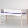Manis-h Halbhohes Bett FREJ 90x200 Pfosten Buche Absturzsicherung & Leiter - 20 Farben Wählbar