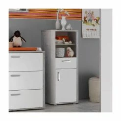 MÄUSBACHER Mäusbacher Frieda Beistellschrank Vintage Wood Grey / Weiß Matt