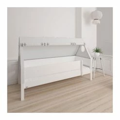 Manis-h Hausbett FULLA 90x200 Cm Einfarbig Incl. Dachgiebel & Textilien - 20 Farben Wählbar