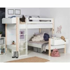 Manis-h Etagenbett GLEN Pfosten Buche Flexibles Kombibett - 20 Farben Wählbar -Kinderwagen glen winkel bsp buche gr 2