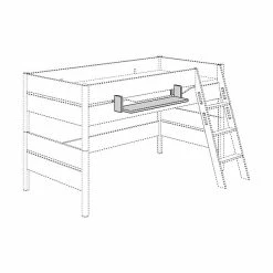 Paidi Sten Hängeregal 1 Boden - Schiefergrau Für Liege, Spiel-, Etagen- Und Hochbetten