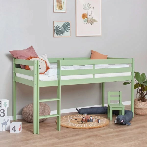 Hoppekids ECO Comfort Halbhohes Bett Pale Green 90x200 Cm - Ohne Lattenrost 3 Hoppekids ECO Comfort Halbhohes Bett Pale Green 90x200 Cm - Ohne Lattenrost – Bild 3