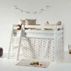 Hoppekids Halbhohes Bett ECO Luxury 70x160 Cm Mit Schräger Leiter & Absturzsicherung -Kinderwagen halbhohes bett 70x160 schraeg