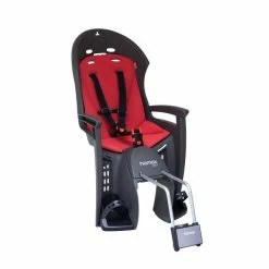 Hamax Smiley Fahrradsitz Grau/Rot Abschließbare Halterung | Portofrei