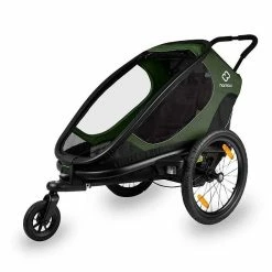 Hamax Outback Fahrradanhänger Grün/Schwarz Inkl. Deichsel & Buggyrad -Kinderwagen hamax outback single bike trailer stroller jogger child green 2