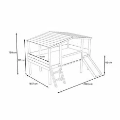 Nature Kid Cory Kinderzimmer Weiß/natur 5-teilig Mit Hausbett 90 X 160 Cm Mit Dach -Kinderwagen hausbett catania 90x200 sketch 1500x1500 1