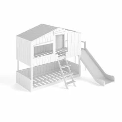 Artkid Ronja Haus-Etagenbett Weiß Mit Rutsche Aus Kiefer Liegefläche 90 X 200 Cm -Kinderwagen hausbett ronja mit rutsche whiteroom16 9 04 1