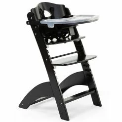 Childhome Lambda 3 Hochstuhl Schwarz Mit Schutzbügel, Gurtsystem Und Tisch