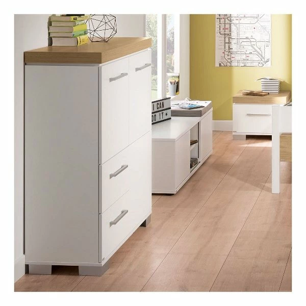 Paidi Kira Highboard 2 Türen, 2 Schubkästen Eiche-Nebraska - Gratis Lieferung 1 Paidi Kira Highboard 2 Türen, 2 Schubkästen Eiche-Nebraska - Gratis Lieferung
