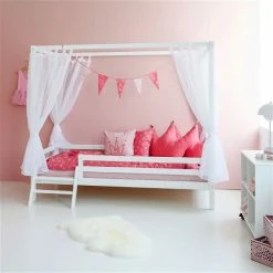 Hoppekids Himmelbett ECO Dream Mit Leiter Weiß 90x200 Cm -Kinderwagen himmelbett 90x200 leiter