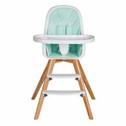 Schardt Holly Hochstuhl Fuß Buche Massiv Inkl. Sitzkissen Mint -Kinderwagen hochstuhl holly natur sitzverkleinerer mint frontal 1