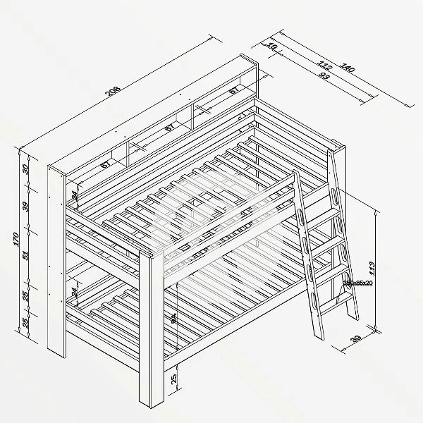 Relita JAN Etagenbett Buche Massiv Natur Mit Regalen Oben Und Unten - Frachtfrei 2 Relita JAN Etagenbett Buche Massiv Natur Mit Regalen Oben Und Unten - Frachtfrei – Bild 2
