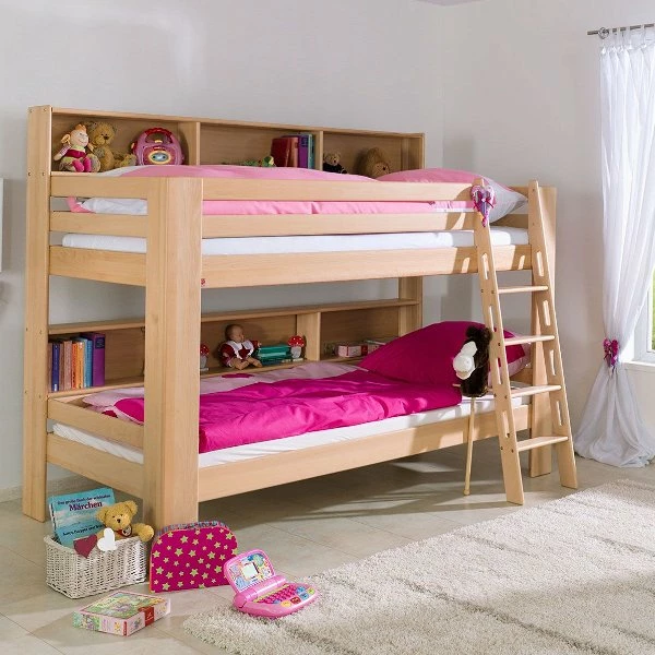 Relita JAN Etagenbett Buche Massiv Natur Mit Regalen Oben Und Unten - Frachtfrei 1 Relita JAN Etagenbett Buche Massiv Natur Mit Regalen Oben Und Unten - Frachtfrei