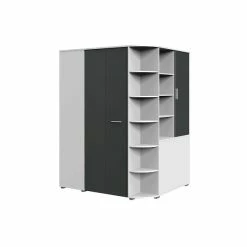 Wimex Joker Eckkleiderschrank Begehbar Weiß / Graphit