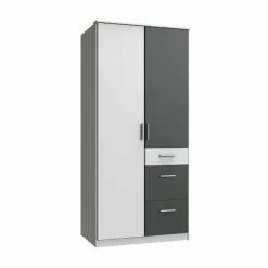 Wimex Joker Kleiderschrank 2-türig Weiß / Graphit
