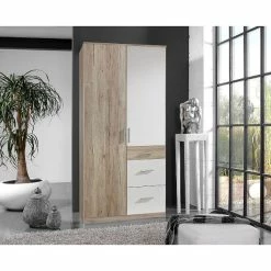 Wimex Joker Kleiderschrank 2-türig San Remo-Eiche-Nachbildung / Weiß
