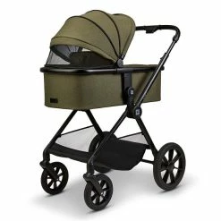 Moon Clicc Kombi-Kinderwagen Moss Green Melange Zubehör Bundle -Kinderwagen k24 clicc 63980800 wanneluftfenster mossgreenmelange 802 8 frontleft 1