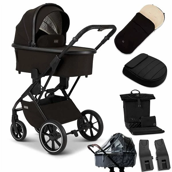 Moon Piú Kombi-Kinderwagen Black/black Matt Zubehör Bundle 1 Moon Piú Kombi-Kinderwagen Black/black Matt Zubehör Bundle